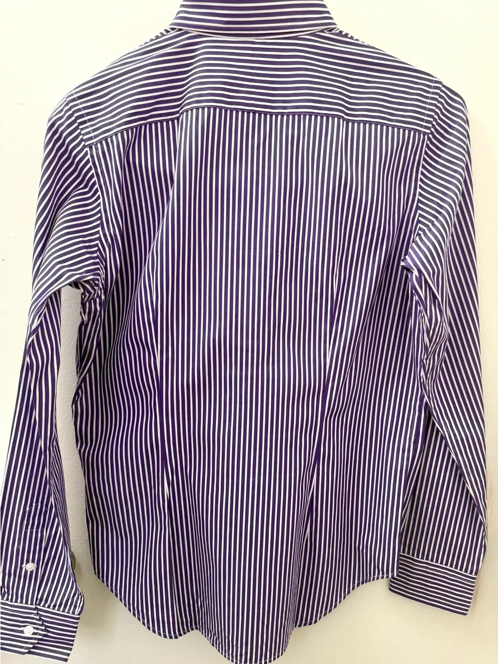 NEW! TAGS! Ralph Lauren Sport Purple and White Striped Dress Shirt - Picture 3 of 4
